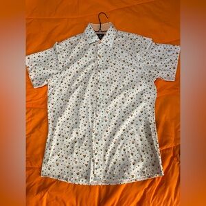 Men's White Heart Pattern Shirt